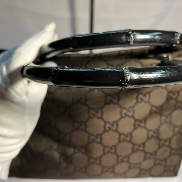 Gucci nylon monogram bamboo tote bag - Picture 6 of 12